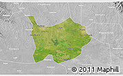 Satellite 3D Map of Hanchuan, lighten, desaturated
