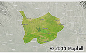 Satellite 3D Map of Hanchuan, lighten, semi-desaturated
