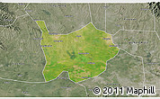 Satellite 3D Map of Hanchuan, semi-desaturated