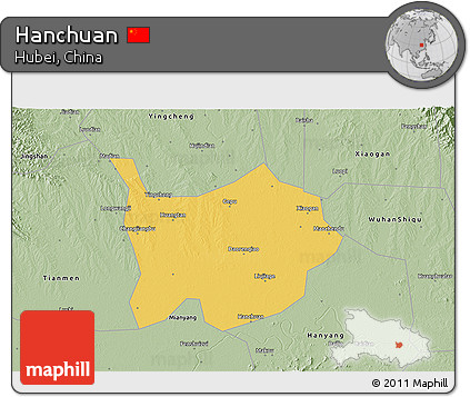 Savanna Style 3D Map of Hanchuan