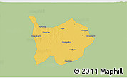 Savanna Style 3D Map of Hanchuan, single color outside