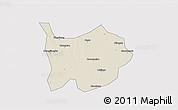 Shaded Relief 3D Map of Hanchuan, cropped outside