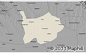 Shaded Relief 3D Map of Hanchuan, darken, desaturated
