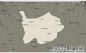 Shaded Relief 3D Map of Hanchuan, darken