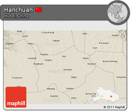 Shaded Relief 3D Map of Hanchuan