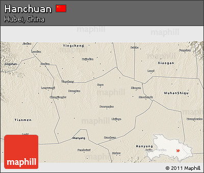 Shaded Relief 3D Map of Hanchuan