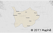 Shaded Relief 3D Map of Hanchuan, lighten, desaturated