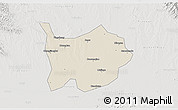 Shaded Relief 3D Map of Hanchuan, lighten, semi-desaturated