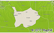 Shaded Relief 3D Map of Hanchuan, physical outside