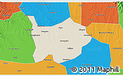 Shaded Relief 3D Map of Hanchuan, political outside