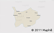 Shaded Relief 3D Map of Hanchuan, single color outside