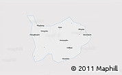 Silver Style 3D Map of Hanchuan, single color outside