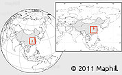Blank Location Map of Hanchuan, highlighted country, within the entire country