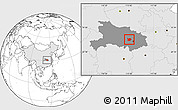 Blank Location Map of Hanchuan, highlighted country, highlighted parent region