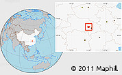 Gray Location Map of Hanchuan, highlighted country