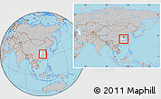 Gray Location Map of Hanchuan, highlighted parent region, within the entire country