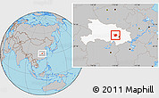 Gray Location Map of Hanchuan, highlighted parent region