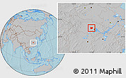 Gray Location Map of Hanchuan, hill shading
