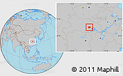 Gray Location Map of Hanchuan