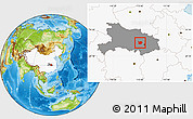 Physical Location Map of Hanchuan, highlighted country, highlighted parent region