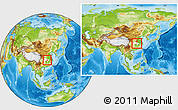 Physical Location Map of Hanchuan, highlighted parent region, within the entire country