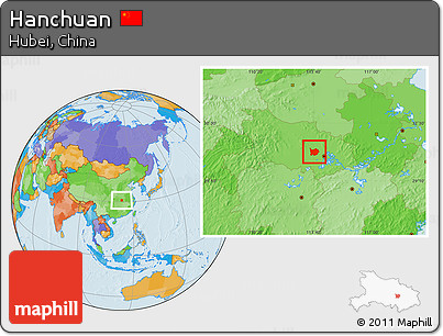 Political Location Map of Hanchuan