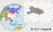 Political Location Map of Hanchuan, highlighted country, highlighted parent region