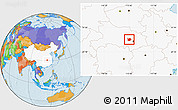 Political Location Map of Hanchuan, highlighted country
