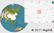 Satellite Location Map of Hanchuan, highlighted country