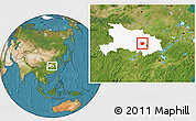 Satellite Location Map of Hanchuan, highlighted parent region