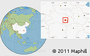 Savanna Style Location Map of Hanchuan, highlighted country