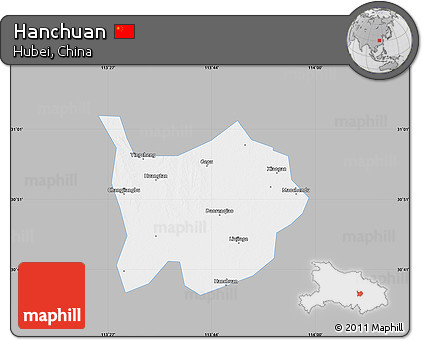 Gray Map of Hanchuan, single color outside