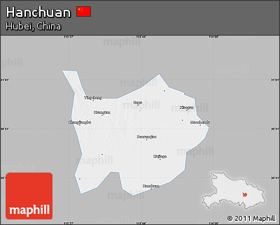 Gray Map of Hanchuan, single color outside