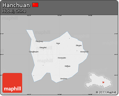Gray Map of Hanchuan, single color outside