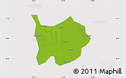 Physical Map of Hanchuan, cropped outside