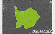 Physical Map of Hanchuan, darken, desaturated