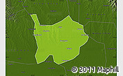 Physical Map of Hanchuan, darken