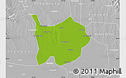 Physical Map of Hanchuan, lighten, desaturated