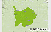 Physical Map of Hanchuan, lighten