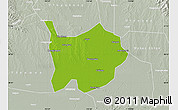 Physical Map of Hanchuan, lighten, semi-desaturated