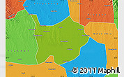 Physical Map of Hanchuan, political outside