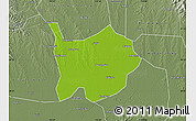 Physical Map of Hanchuan, semi-desaturated