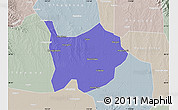 Political Map of Hanchuan, lighten, semi-desaturated