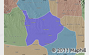 Political Map of Hanchuan, semi-desaturated