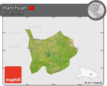 Satellite Map of Hanchuan, cropped outside