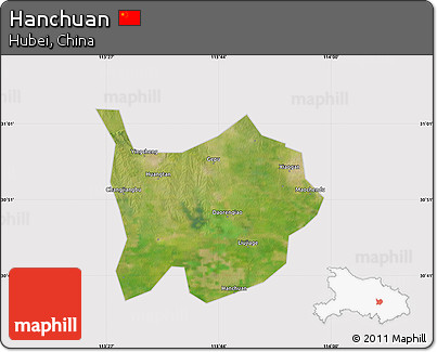 Satellite Map of Hanchuan, cropped outside