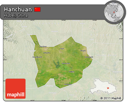 Satellite Map of Hanchuan, lighten