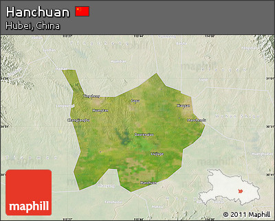 Satellite Map of Hanchuan, lighten
