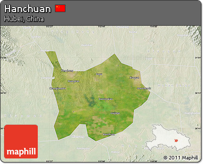 Satellite Map of Hanchuan, lighten