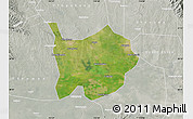Satellite Map of Hanchuan, lighten, semi-desaturated